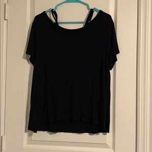 Black off the shoulder t-shirt